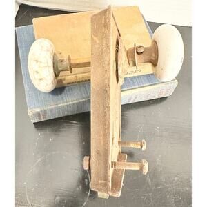 Door Knobs, Antique WHITE Porcelain Door Knob Set (Nice For Restoration Project)